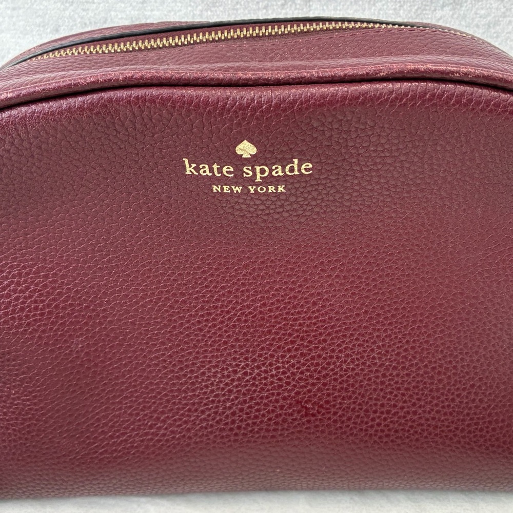 Kate Spade Mulberry Street Pyper Camera Bag Crossbody Burgundy Leather - Picture 3 of 14